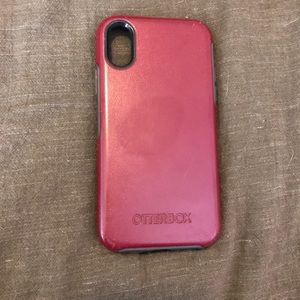 Otter box symmetry burgundy and black case for iPhone X